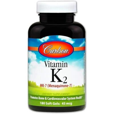 Витамин K2 МК-7 Carlson Labs Vitamin K2 (MK-7) 45 мкг, 180 капсул