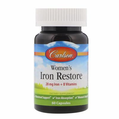 Железо для женщин Carlson Labs Women's Iron Restore, 60 капсул