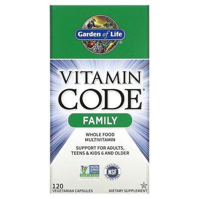 Мультивітаміни для всієї родини Garden of Life Vitamin Code Family, 120 вегетаріанських капсул