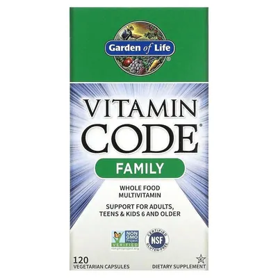 Мультивітаміни для всієї родини Garden of Life Vitamin Code Family, 120 вегетаріанських капсул