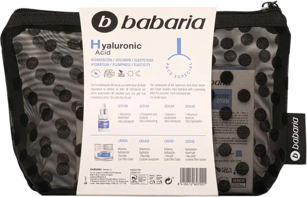 Набір Babaria Гіалуронова кислота (крем 50 мл + сироватка 30 мл + косметичка)