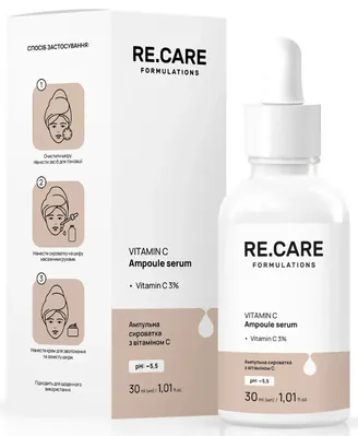 Сироватка для обличчя Re.Care Vitamin C Ampoule Serum ампульна з вітаміном С, 30 мл