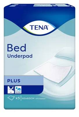 Пелюшки Tena Bed Underpad Plus одноразові поглинаючі 60 x 60 см, 5 шт