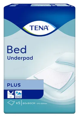 Пелюшки Tena Bed Underpad Plus одноразові поглинаючі 60 x 90 см, 5 шт