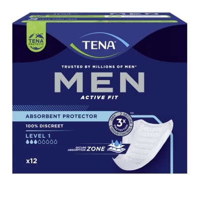 Прокладки урологические для мужчин Tena Men Active Fit Level 1, 12 штук