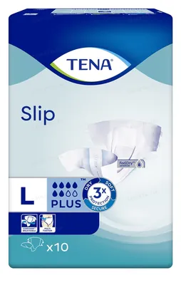 Підгузки для дорослих Tena Slip Plus, розмір L (Large), 10 штук