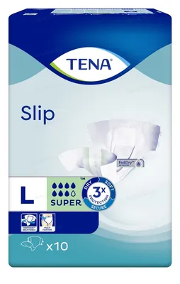 Підгузки для дорослих Tena Slip Super, розмір L (Large), 10 штук