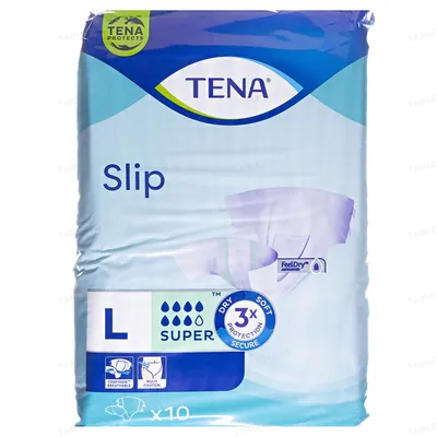 Підгузки для дорослих Tena Slip Super, розмір L (Large), 10 штук