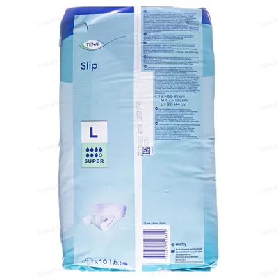 Підгузки для дорослих Tena Slip Super, розмір L (Large), 10 штук