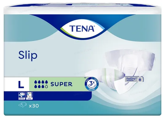 Підгузки для дорослих Tena Slip Super, розмір L (Large), 30 штук