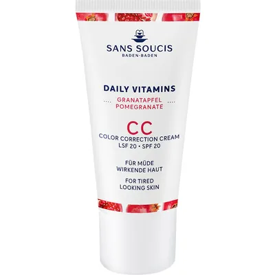 Крем Sans Soucis Daily Vitamins CC Гранат SPF20 коректор від втоми шкіри обличчя, 30 мл