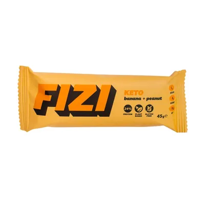 Батончик низьковуглеводний Fizi Keto банан та арахіс, 10 штук по 45 г