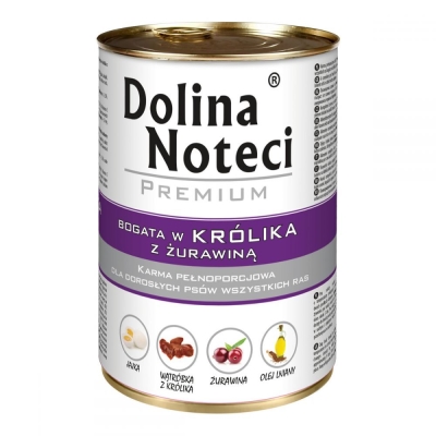 Консерва для собак Dolina Noteci Premium Кролик з журавлиною, 400 г