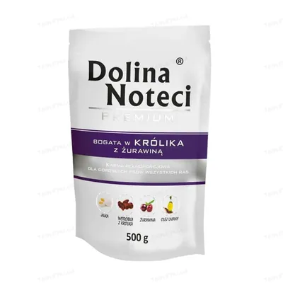 Консерва для собак Dolina Noteci Premium Кролик з журавлиною, 500 г
