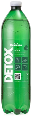 Вода минеральная Аква Миргород Детокс природная лечебно-столовая сильногазированная, 1 л