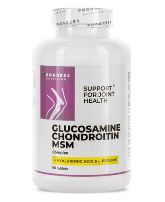 Глюкозамин, хондроитин и МСМ Progress Nutrition Glucosamine Chondroitin MSM Complex, 90 таблеток