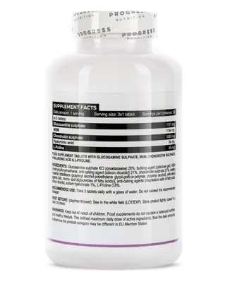 Глюкозамін, хондроїтин та МСМ Progress Nutrition Glucosamine Chondroitin MSM Complex, 90 таблеток