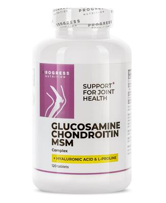 Глюкозамин, хондроитин и МСМ Progress Nutrition Glucosamine Chondroitin MSM Complex, 120 таблеток