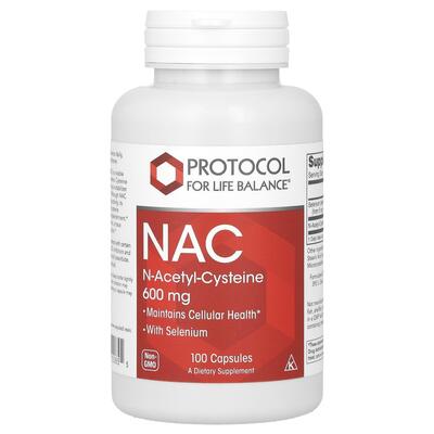 N-ацетилцистеин Protocol for Life Balance NAC N-Acetyl-Cysteine ??600 мг, 100 капсул