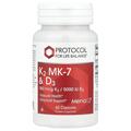 Витамины K2 (MK-7) и D3 Protocol for Life Balance K2 MK-7 & D3, 60 капсул