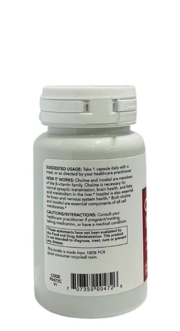 Холин и инозитол Protocol for Life Balance Choline & Inositol 250 мг/250 мг, 30 веганских капсул
