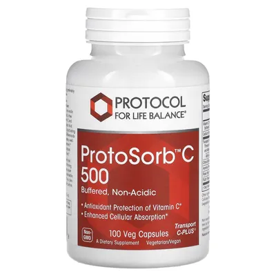 Вітамін С комплекс Protocol for Life Balance ProtoSorb C 500, 100 веганських капсул