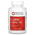 Витамин C и цинк Protocol for Life Balance C-1000 + Zinc-15, 120 веганских капсул