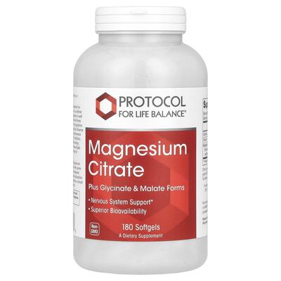 Магний цитрат Protocol for Life Balance Magnesium Citrate, 180 капсул