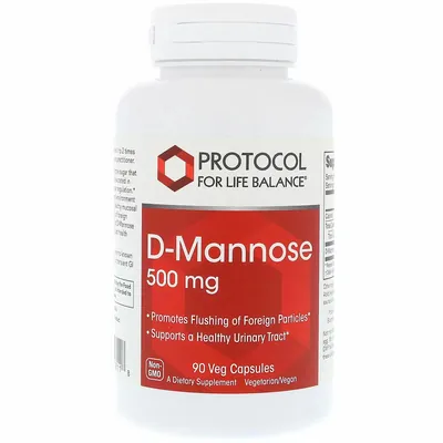 D-Манноза Protocol for Life Balance D-Mannose 500 мг, 90 вегетаріанських капсул
