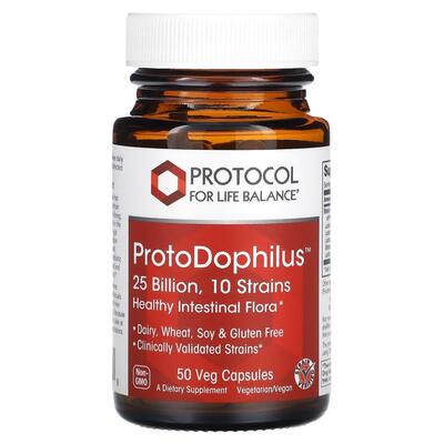 Пробиотик Protocol for Life Balance ProtoDophilus 25 billion, 50 веганских капсул