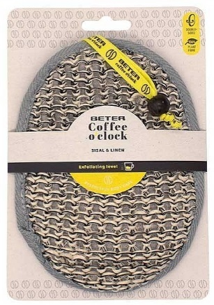 Мочалка для душа Beter Coffee O'clock из сизаля и льна