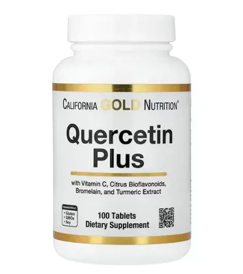 Кверцетин Плюс California Gold Nutrition Quercetin Plus, 100 таблеток