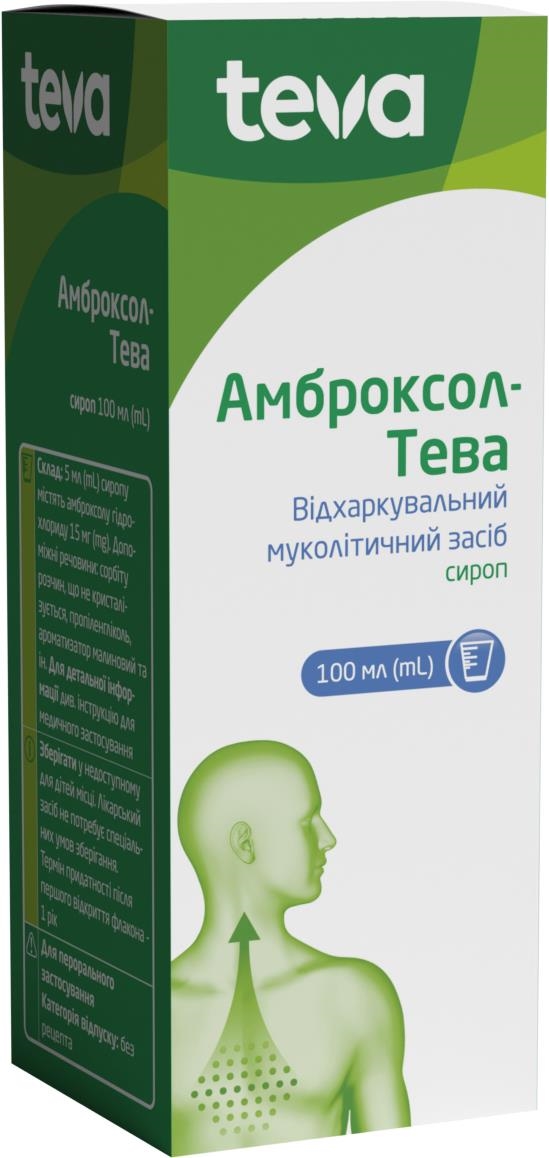 Амброксол-Тева сироп 15 мг/5 мл по 100 мл во флак.