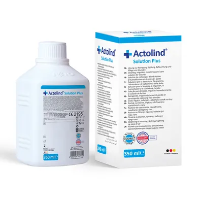 Розчин Actolind Solution Plus для очищення, зрошування, зволожування ран та догляду за ними, 350 мл