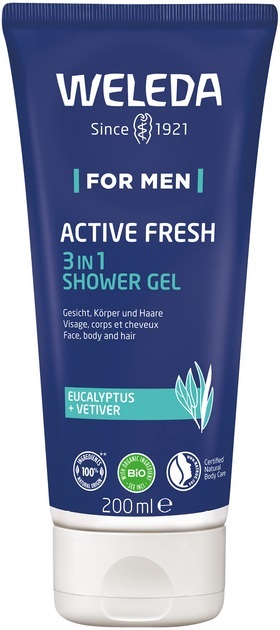 Гель для душа Weleda For Men 3 в 1 Active Fresh для чоловіків, 200 мл