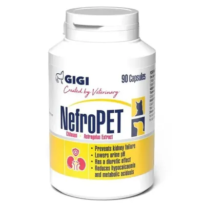 Вітамінно-мінеральний комплекс GiGi NefroPET при хронічній нирковій недостатності у собак та котів, 90 капсул