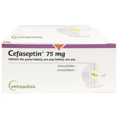 Цефасептін Vetquinol 75 мг антибактеріальний препарат для котів та собак, 10 таблеток