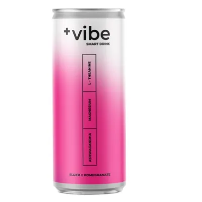 Напій Underwood Soda Plus Vibe Elder х Pomegranate з гранатом, ашвагандою, L-теаніном і магнієм, 0,33 л банка
