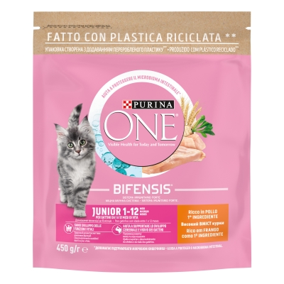 Корм сухой для котят Purina One Junior 1-12 с курицей и злаками, 450 г