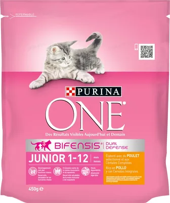 Корм сухий для кошенят Purina One Junior 1-12 з куркою та злаками, 450 г