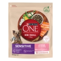 Корм сухой Purina One Mini/Small Sensitive для взрослых собак мелких пород с чувствительным пищеварением, с лососем и рисом, 800 г