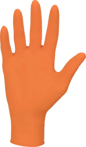 Рукавички оглядові Mercator Nitrylex Orange нітрилові неопудрені, розмір L, нестерильні, помаранчеві, пара