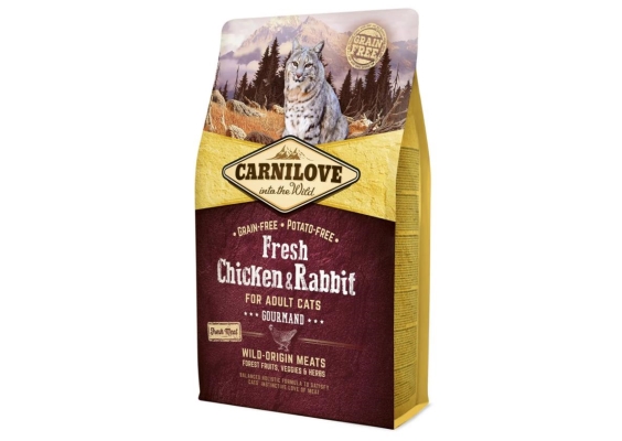 Корм сухий для дорослих кішок Carnilove Fresh Chicken & Rabbit курка та кролик, 2 кг