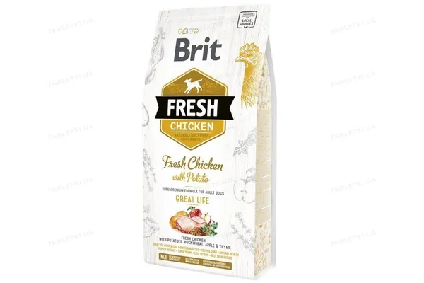 Корм сухий для дорослих собак Brit Fresh Great Life з куркою та картоплею, 2,5 кг