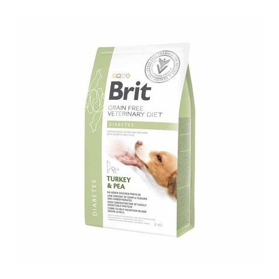 Корм сухой для взрослых собак Brit GF VetDiets Dog Diabetes при сахарном диабете с идейкой и горохом, 2 кг
