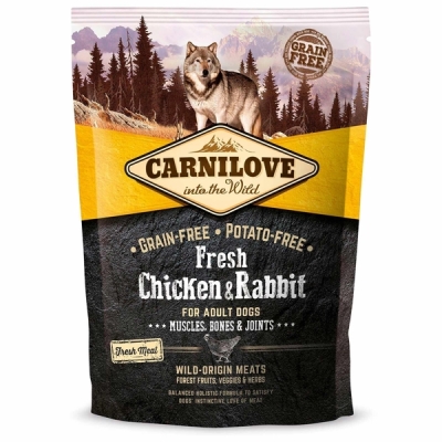 Корм сухой для взрослых собак Carnilove Fresh Chicken & Rabbit курица и кролик, 1,5 кг