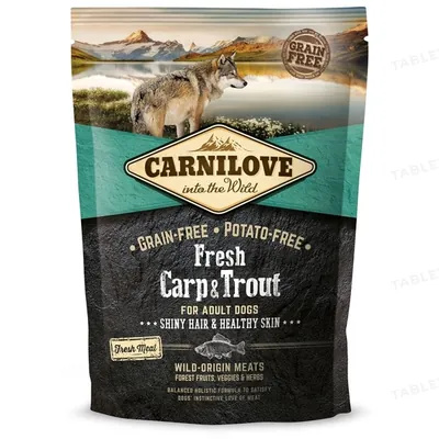 Корм сухий для дорослих собак Carnilove Fresh Hair & Healthy Skin з коропом та фореллю, 1,5 кг