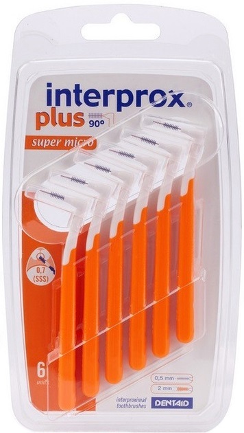 Щітка міжзубна Dentaid Interprox Plus 2G Super Micro, 0,7 мм (SSS), 6 шт