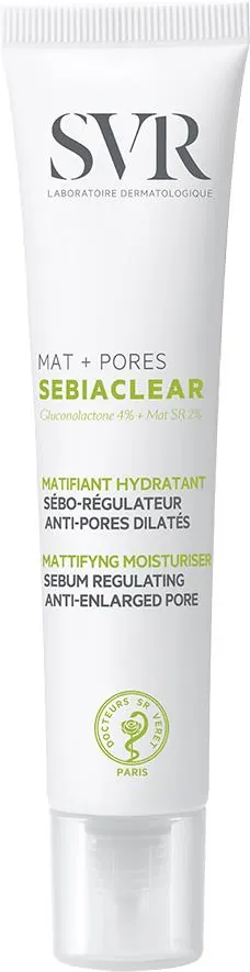 Крем для обличчя SVR Sebiaclear Mat + Pores матуючий та порозвужуючий для комбінованої та жирної шкіри, 40 мл