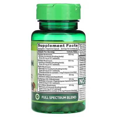 Комплекс грибів Nature's Truth Super 8 Mushroom Complex, 60 вегетаріанських капсул